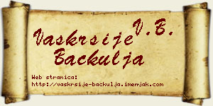 Vaskrsije Bačkulja vizit kartica